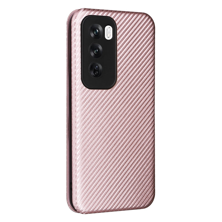 For OPPO Reno12 5G Global Carbon Fiber Texture Flip Leather Phone Case