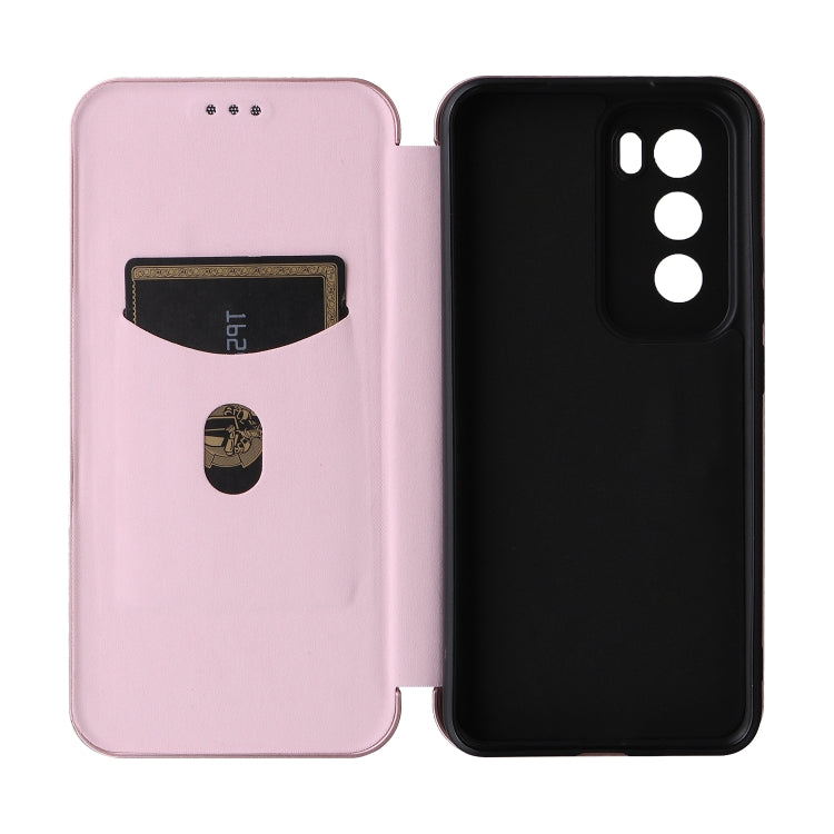 For OPPO Reno12 5G Global Carbon Fiber Texture Flip Leather Phone Case