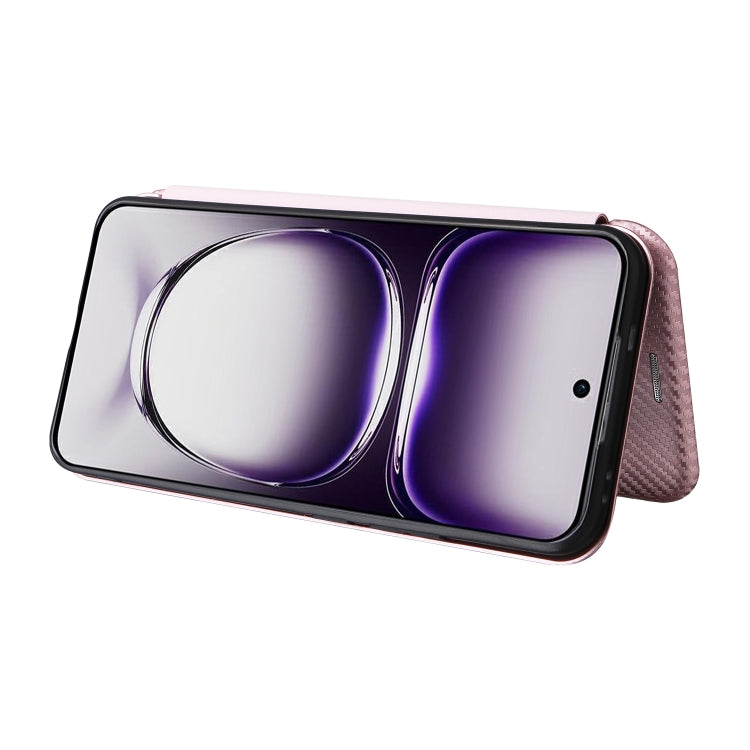 For OPPO Reno12 5G Global Carbon Fiber Texture Flip Leather Phone Case