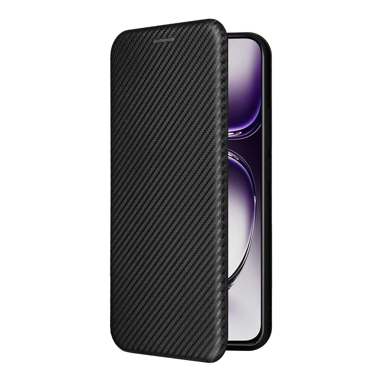 For OPPO Reno12 5G Global Carbon Fiber Texture Flip Leather Phone Case