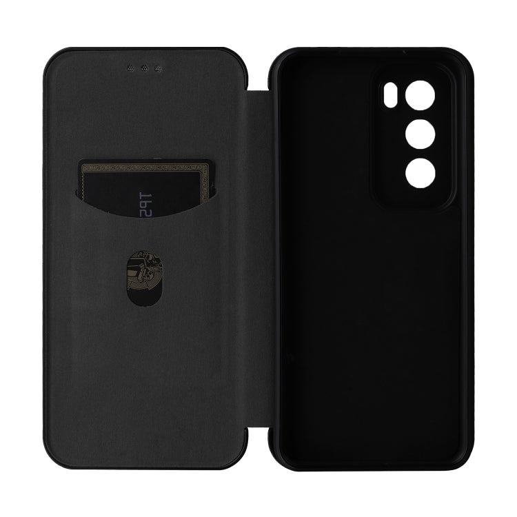 For OPPO Reno12 5G Global Carbon Fiber Texture Flip Leather Phone Case