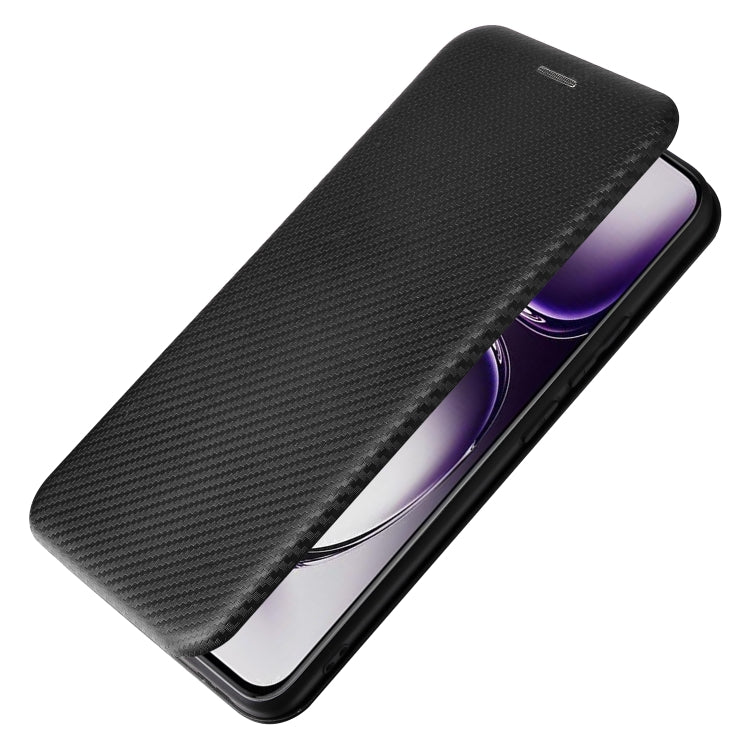 For OPPO Reno12 5G Global Carbon Fiber Texture Flip Leather Phone Case