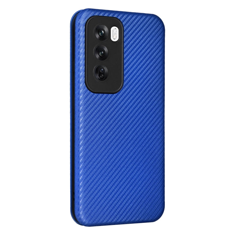 For OPPO Reno12 5G Global Carbon Fiber Texture Flip Leather Phone Case