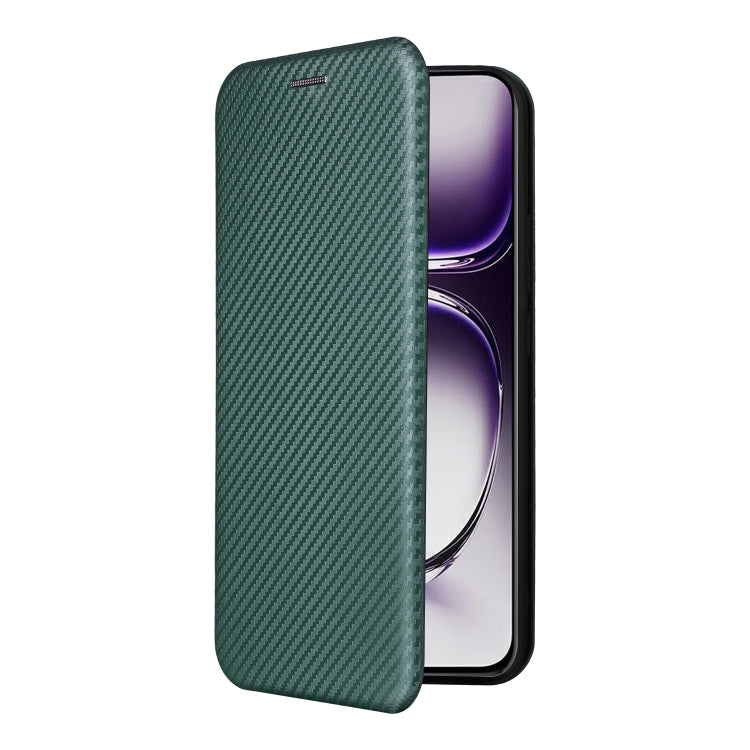 For OPPO Reno12 5G Global Carbon Fiber Texture Flip Leather Phone Case