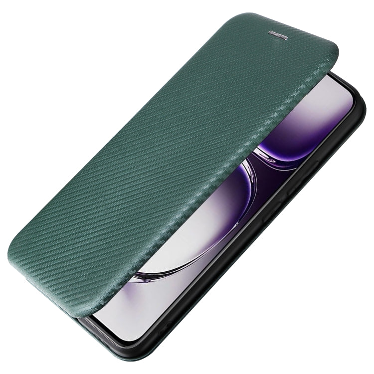 For OPPO Reno12 5G Global Carbon Fiber Texture Flip Leather Phone Case