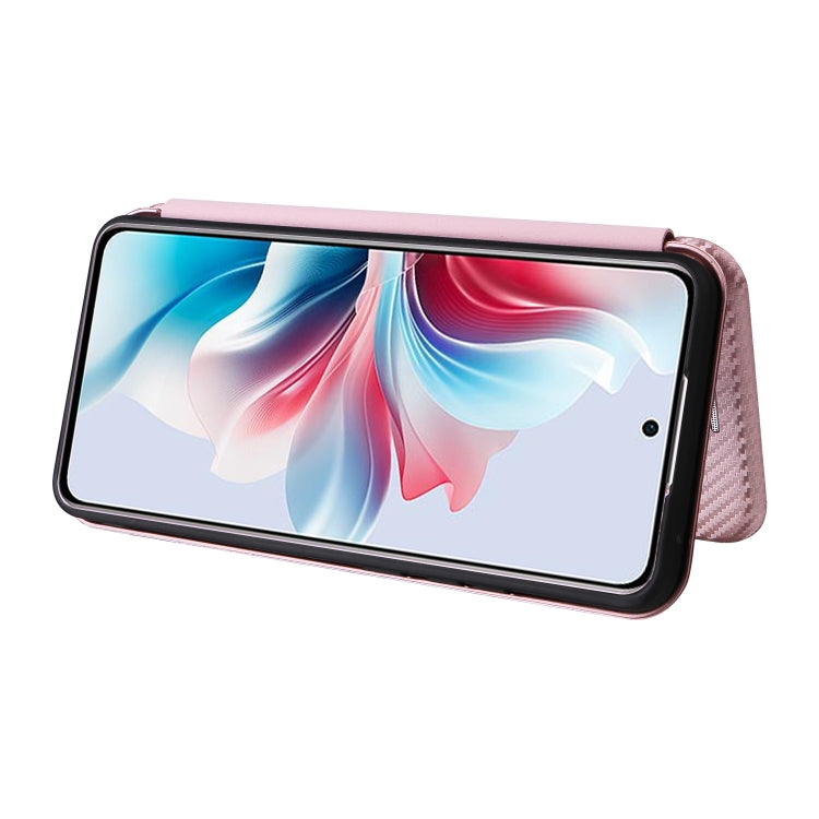 For OPPO Reno11 PJH110 Carbon Fiber Texture Flip Leather Phone Case