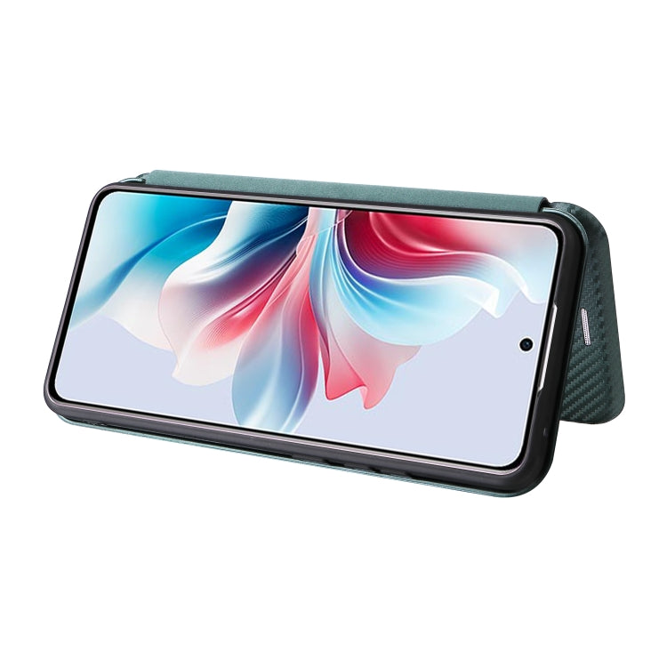 For OPPO Reno11 PJH110 Carbon Fiber Texture Flip Leather Phone Case