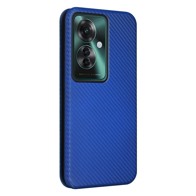 For OPPO Reno11 PJH110 Carbon Fiber Texture Flip Leather Phone Case