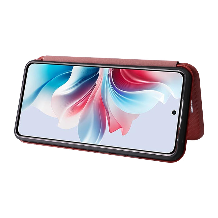 For OPPO Reno11 PJH110 Carbon Fiber Texture Flip Leather Phone Case