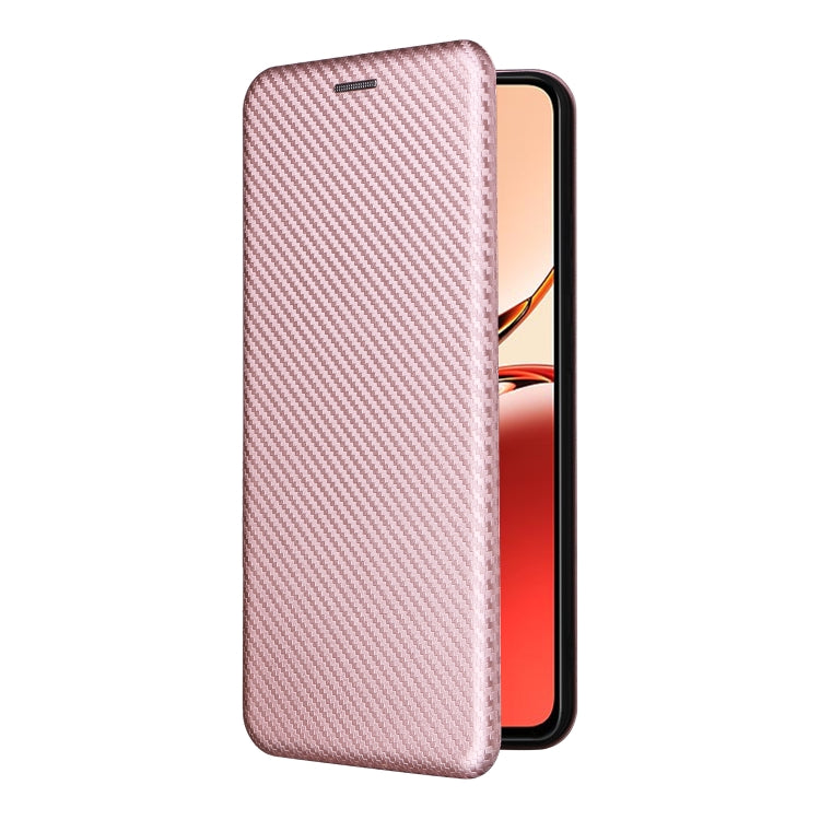 For OPPO Reno12 F 5G / 4G Carbon Fiber Texture Flip Leather Phone Case