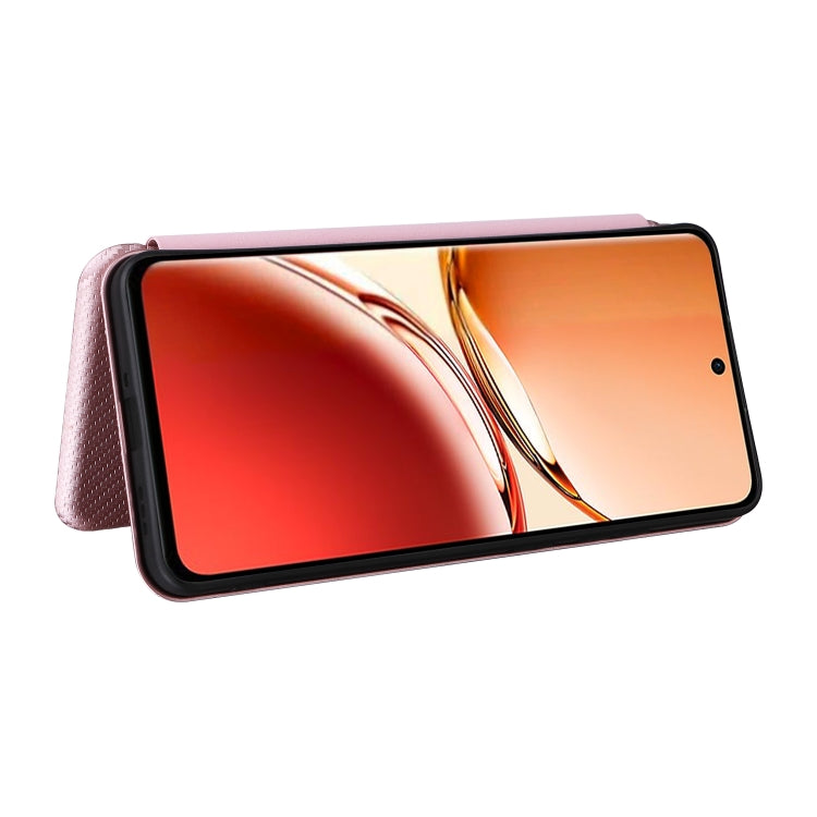 For OPPO Reno12 F 5G / 4G Carbon Fiber Texture Flip Leather Phone Case