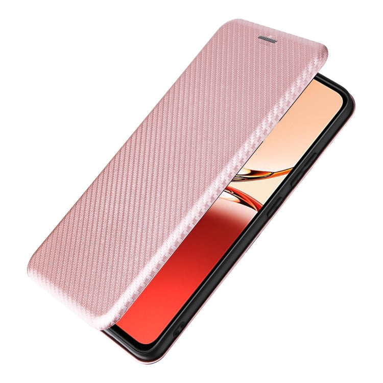 For OPPO Reno12 F 5G / 4G Carbon Fiber Texture Flip Leather Phone Case