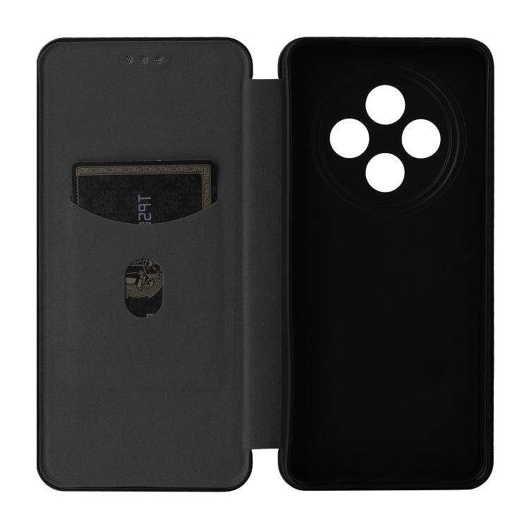 For OPPO Reno12 F 5G / 4G Carbon Fiber Texture Flip Leather Phone Case