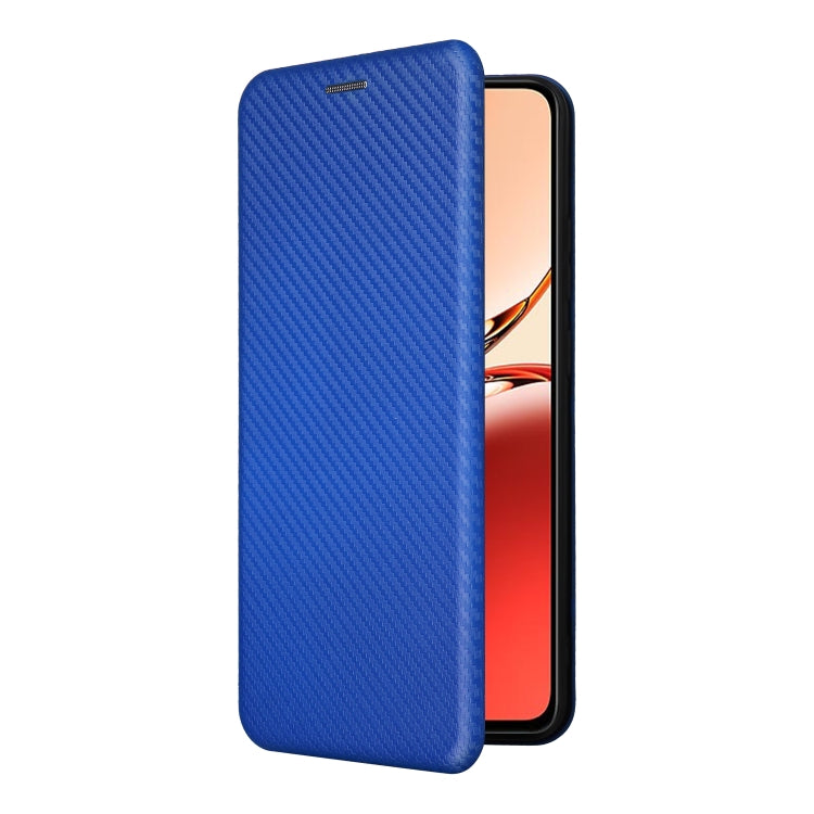 For OPPO Reno12 F 5G / 4G Carbon Fiber Texture Flip Leather Phone Case