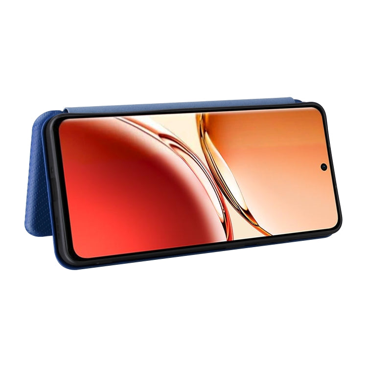 For OPPO Reno12 F 5G / 4G Carbon Fiber Texture Flip Leather Phone Case