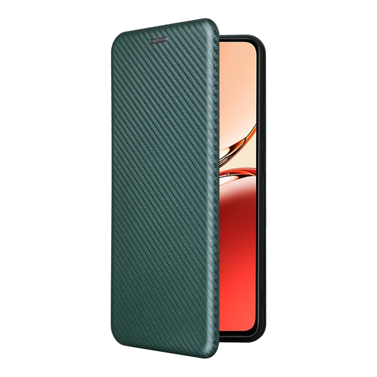 For OPPO Reno12 F 5G / 4G Carbon Fiber Texture Flip Leather Phone Case