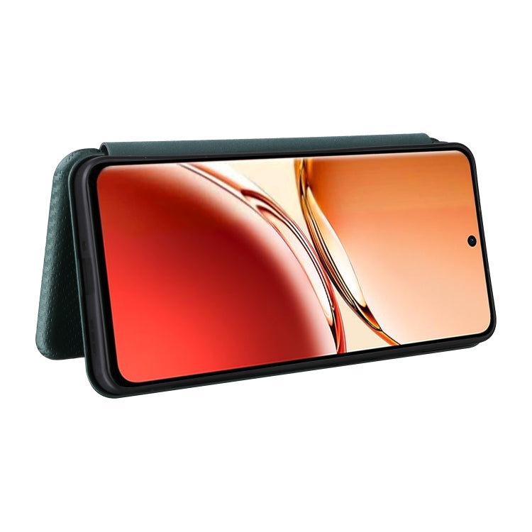 For OPPO Reno12 F 5G / 4G Carbon Fiber Texture Flip Leather Phone Case