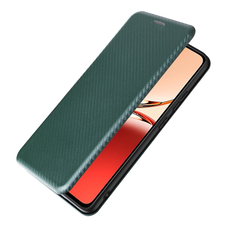 For OPPO Reno12 F 5G / 4G Carbon Fiber Texture Flip Leather Phone Case