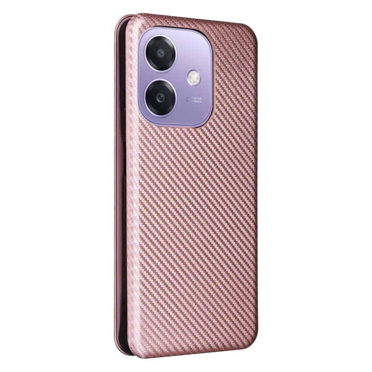 For OPPO A3x 5G India Carbon Fiber Texture Flip Leather Phone Case