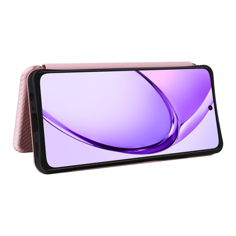 For OPPO A3x 5G India Carbon Fiber Texture Flip Leather Phone Case