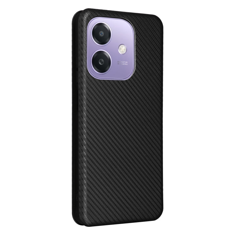 For OPPO A3x 5G India Carbon Fiber Texture Flip Leather Phone Case