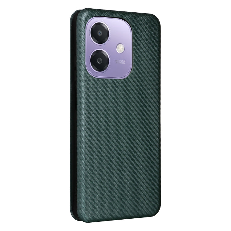 For OPPO A3x 5G India Carbon Fiber Texture Flip Leather Phone Case