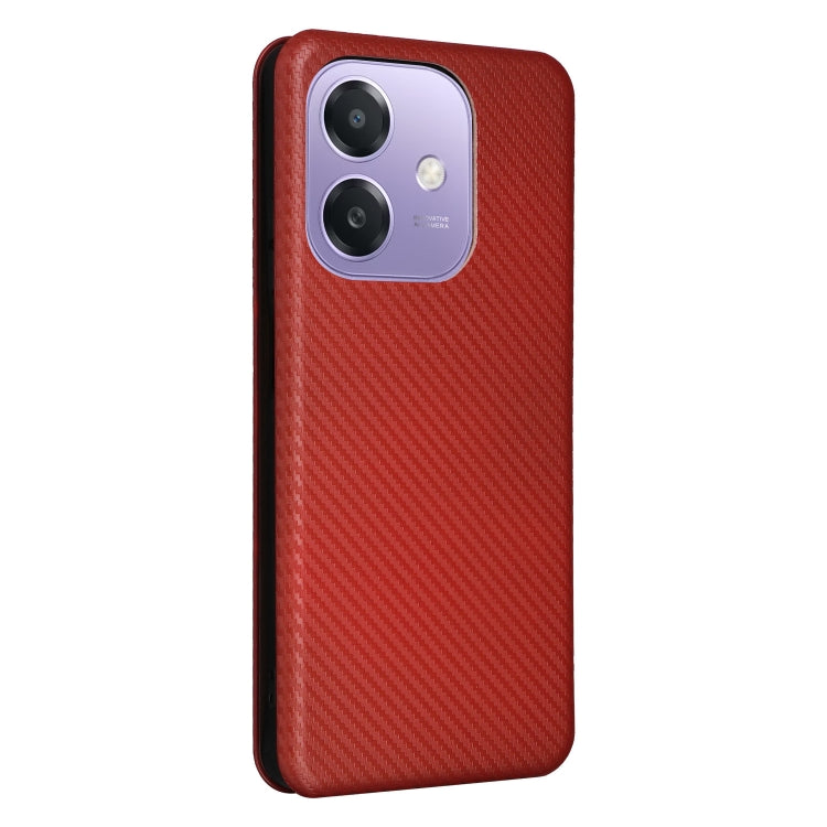 For OPPO A3x 5G India Carbon Fiber Texture Flip Leather Phone Case