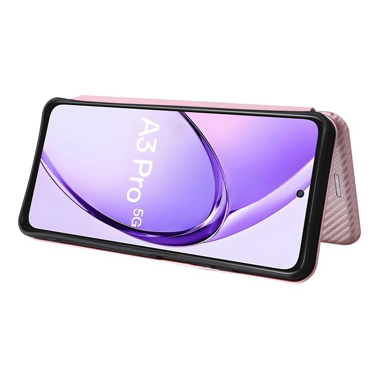 For OPPO A3 Pro Global Carbon Fiber Texture Flip Leather Phone Case