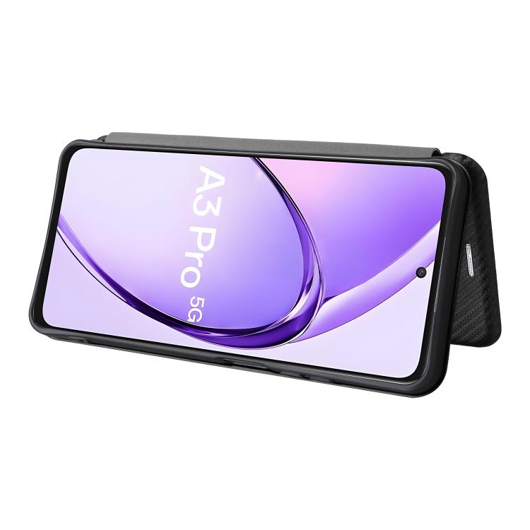 For OPPO A3 Pro Global Carbon Fiber Texture Flip Leather Phone Case