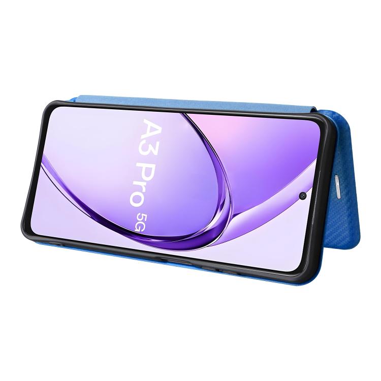 For OPPO A3 Pro Global Carbon Fiber Texture Flip Leather Phone Case