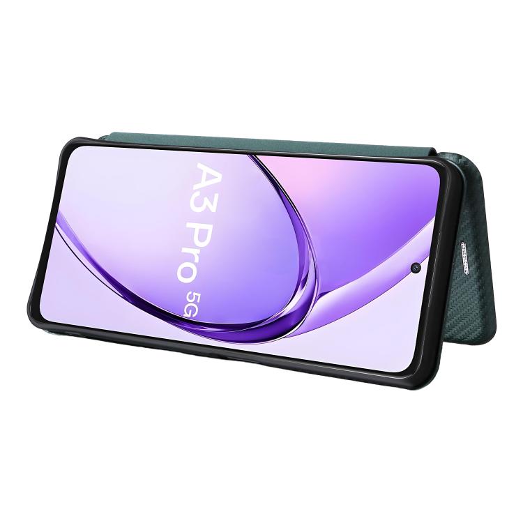 For OPPO A3 Pro Global Carbon Fiber Texture Flip Leather Phone Case