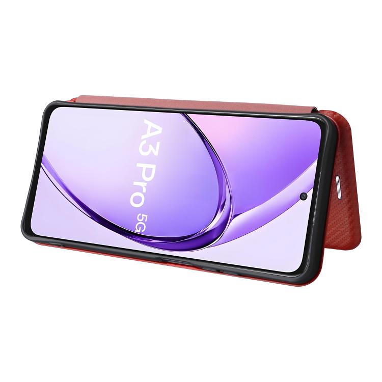 For OPPO A3 Pro Global Carbon Fiber Texture Flip Leather Phone Case