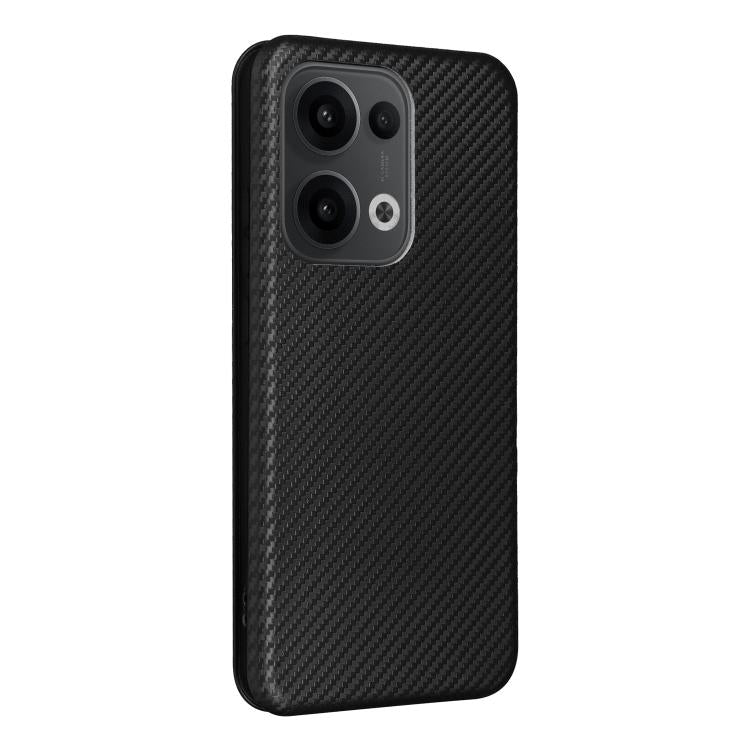 For OPPO Reno13 5G Global Carbon Fiber Texture Flip Leather Phone Case