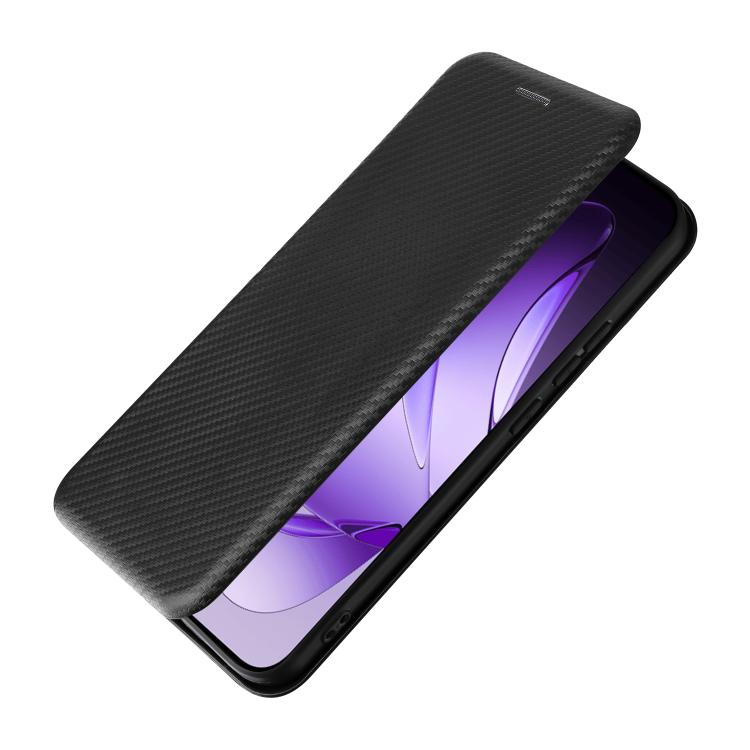 For OPPO Reno13 5G Global Carbon Fiber Texture Flip Leather Phone Case