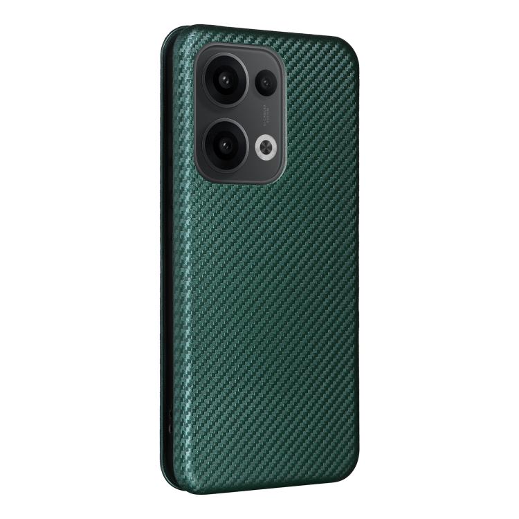 For OPPO Reno13 5G Global Carbon Fiber Texture Flip Leather Phone Case
