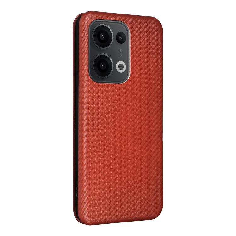 For OPPO Reno13 5G Global Carbon Fiber Texture Flip Leather Phone Case