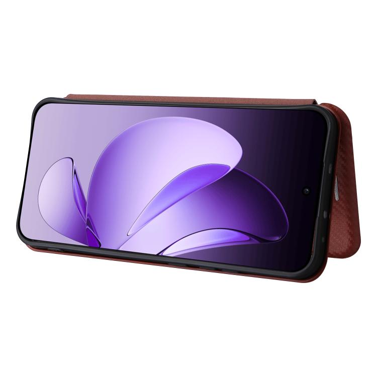 For OPPO Reno13 5G Global Carbon Fiber Texture Flip Leather Phone Case