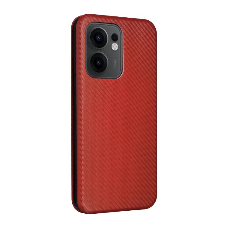 For OPPO Reno13 F 5G Carbon Fiber Texture Flip Leather Phone Case