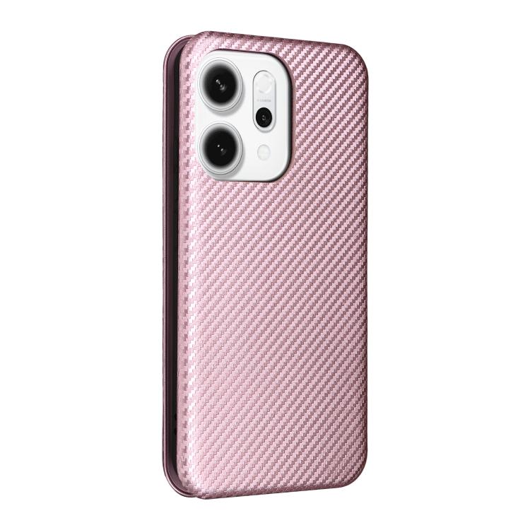 For OPPO Reno14 Global / Reno14 F Carbon Fiber Texture Flip Leather Phone Case