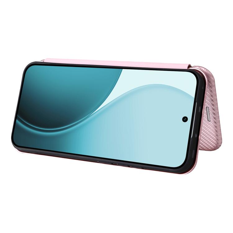 For OPPO Reno14 Global / Reno14 F Carbon Fiber Texture Flip Leather Phone Case