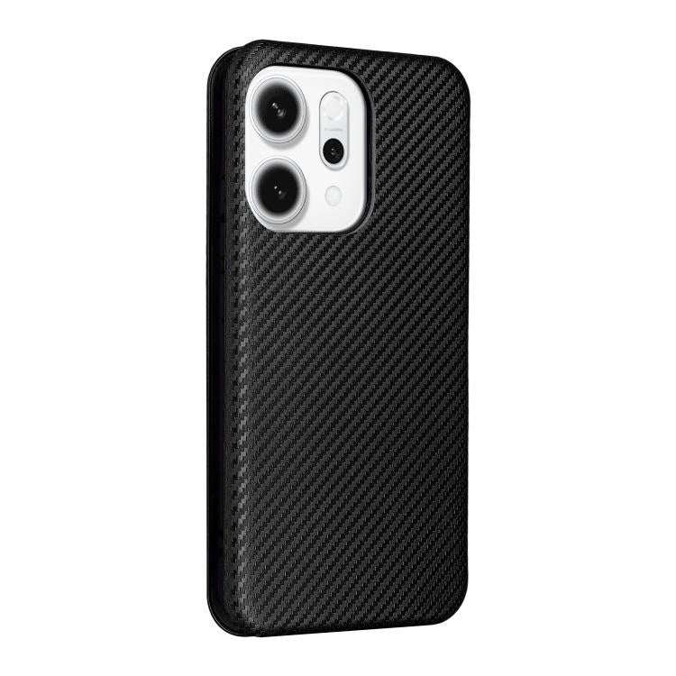 For OPPO Reno14 Global / Reno14 F Carbon Fiber Texture Flip Leather Phone Case