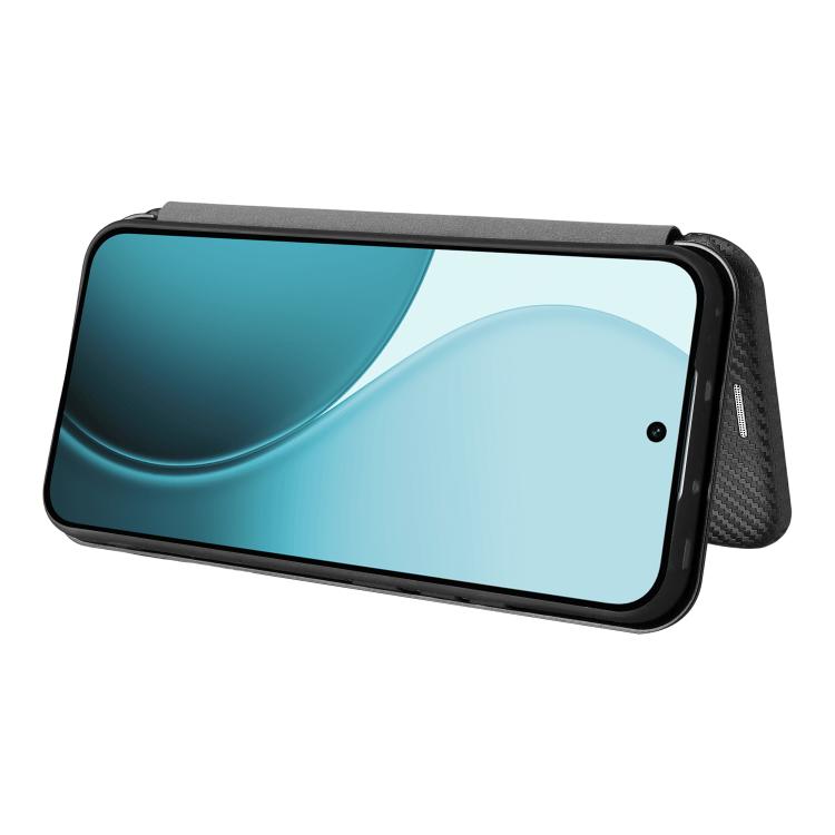 For OPPO Reno14 Global / Reno14 F Carbon Fiber Texture Flip Leather Phone Case