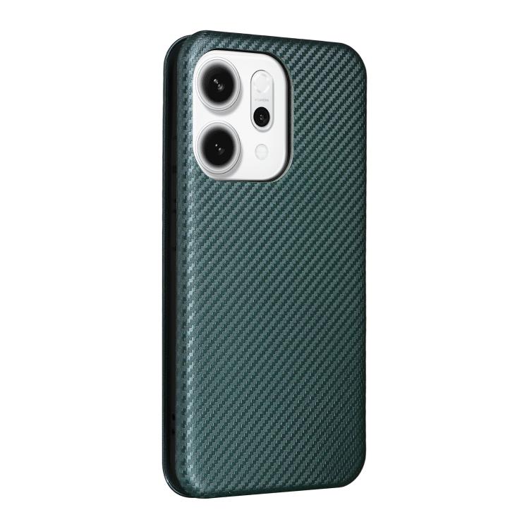 For OPPO Reno14 Global / Reno14 F Carbon Fiber Texture Flip Leather Phone Case