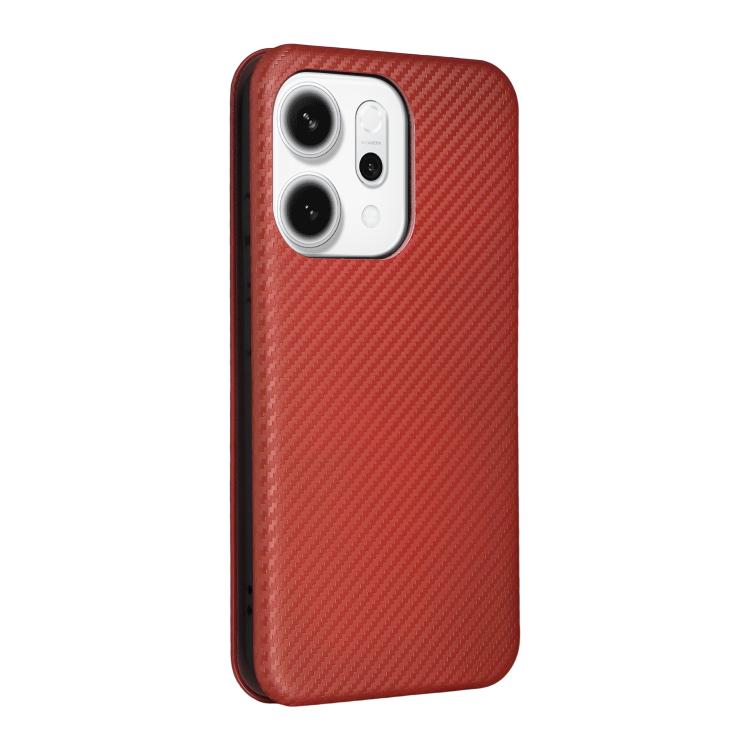 For OPPO Reno14 Global / Reno14 F Carbon Fiber Texture Flip Leather Phone Case