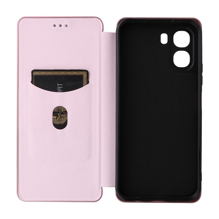 For OPPO A6x 5G / 4G Carbon Fiber Texture Flip Leather Phone Case