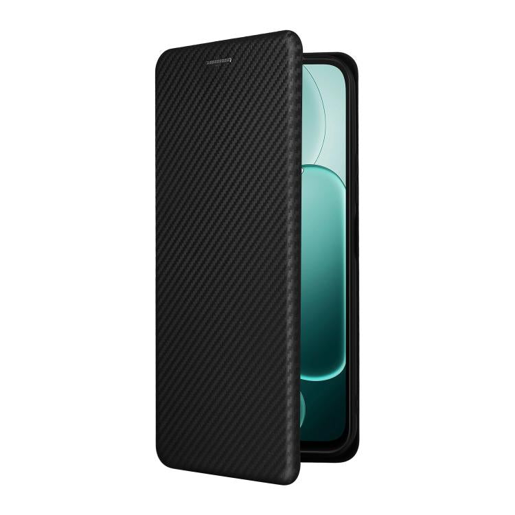 For OPPO A6x 5G / 4G Carbon Fiber Texture Flip Leather Phone Case