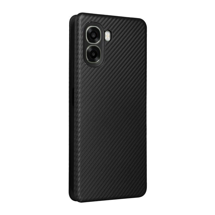 For OPPO A6x 5G / 4G Carbon Fiber Texture Flip Leather Phone Case