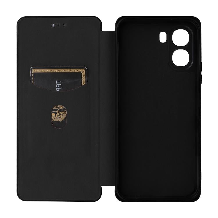 For OPPO A6x 5G / 4G Carbon Fiber Texture Flip Leather Phone Case