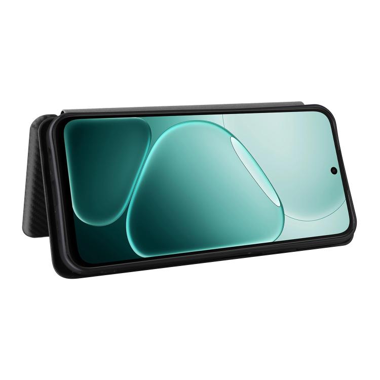 For OPPO A6x 5G / 4G Carbon Fiber Texture Flip Leather Phone Case