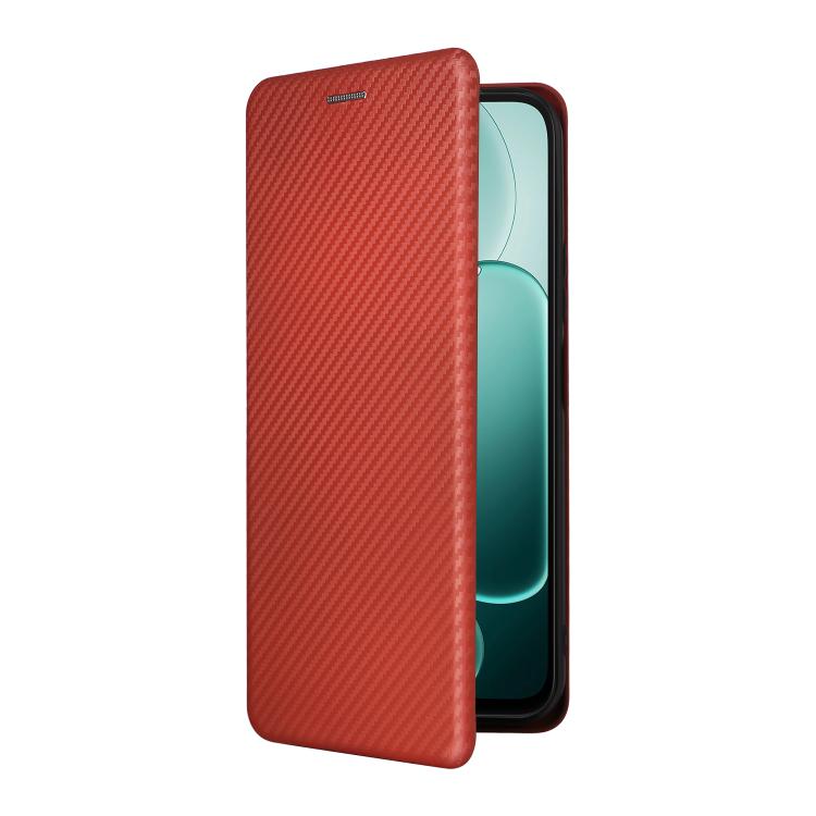 For OPPO A6x 5G / 4G Carbon Fiber Texture Flip Leather Phone Case